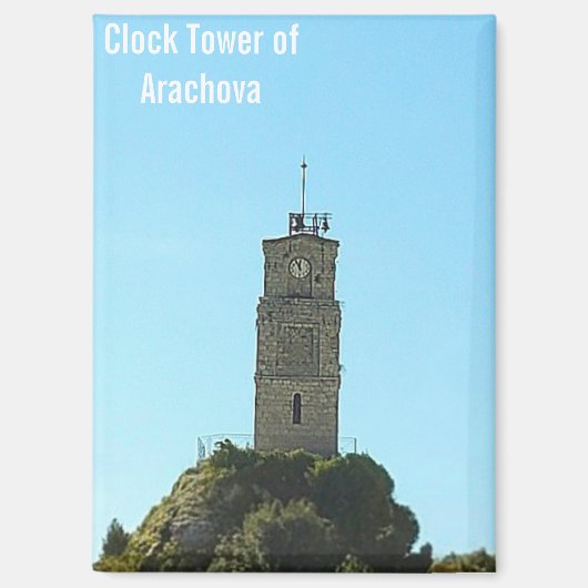 Clock Tower of Arachova Greece Magnet (Voorkant)
