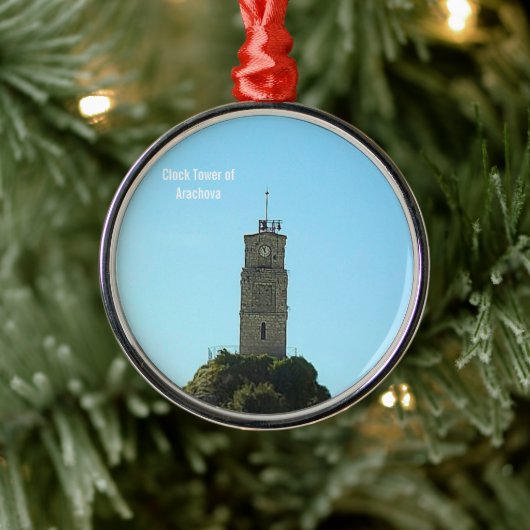 Clock Tower of Arachova Greece Metalen Ornament (Boom)