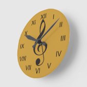 Clock Treble Clef Music Clock Gift Ronde Klok (Hoek)