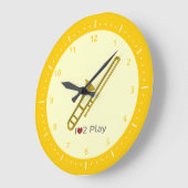 Clock with illustration of a trombone grote klok (Hoek)