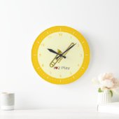 Clock with illustration of a trombone grote klok (Huis)