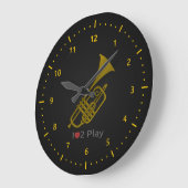 Clock with illustration of a trumpet grote klok (Hoek)