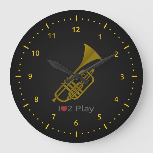 Clock with illustration of a trumpet grote klok (Voorkant)