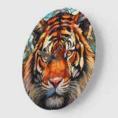Clock with Tiger Design Grote Klok (Hoek)