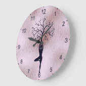 CLOCK - YOGA LADY SILHOUETTE TREE GROTE KLOK (Hoek)