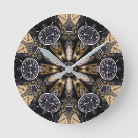 Clockface Kaleidoscoop Ronde Klok (Voorkant)