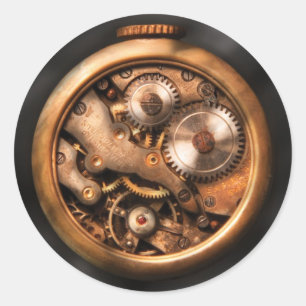 Clockmaker - tandwielen ronde sticker