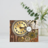 Clocks oude Steampunk Art Briefkaart (Staand voorkant)