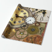 Clocks oude Steampunk Art Cadeaupapier (Uitgerold)