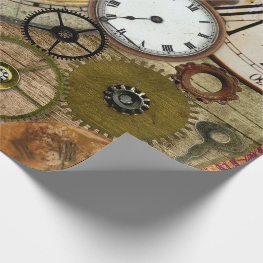 Clocks oude Steampunk Art Cadeaupapier (Hoek)
