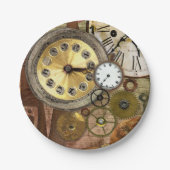 Clocks oude Steampunk Art Papieren Bordje (Voorkant)