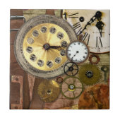 Clocks oude Steampunk Art Tegeltje (Voorkant)