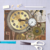 Clocks oude Steampunk Art Tissuepapier (Craft)