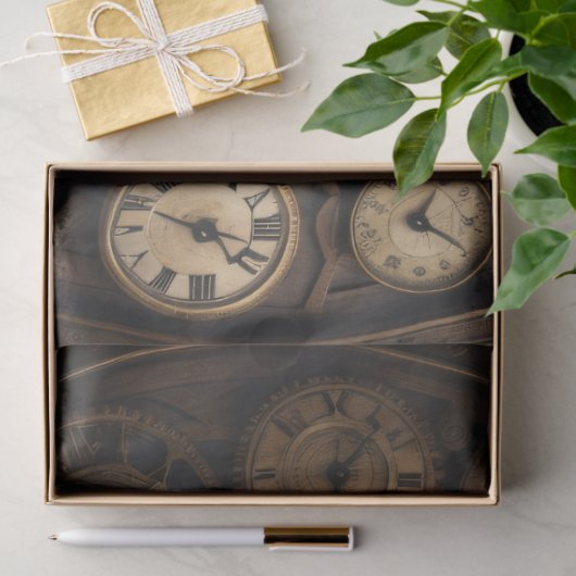 Clocks & pocket Watches Steampunk Tissue paper Tissuepapier (Geschenk)