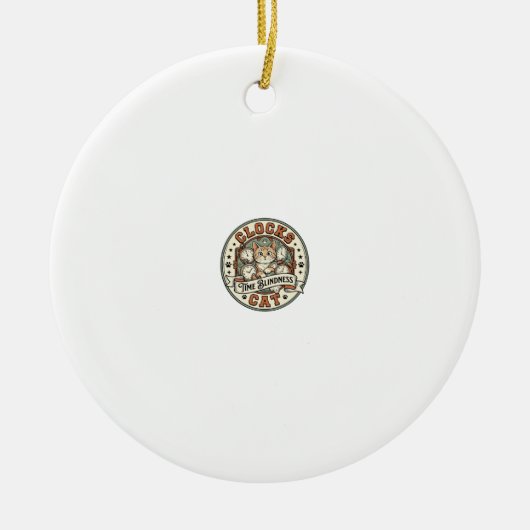 Clocks Time Blindness Cat Clocks Time Blindness Ca Keramisch Ornament (Voorkant)