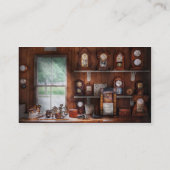 Clocksmith - in de Klokreparatieschop Visitekaartje (Achterkant)