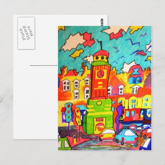 Clocktower Fun Briefkaart (Voorkant / Achterkant)