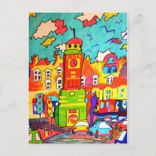 Clocktower Fun Briefkaart (Voorkant)