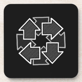Clockwise Arrows Minimal Geometric Black Variant 2 Bier Onderzetter