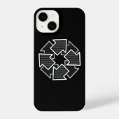 Clockwise Arrows Minimal Geometric Black Variant 2 iPhone Hoesje (Achterkant)