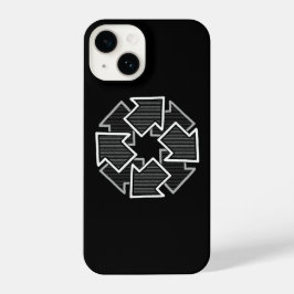 Clockwise Arrows Minimal Geometric Black Variant 2 iPhone 14 Hoesje