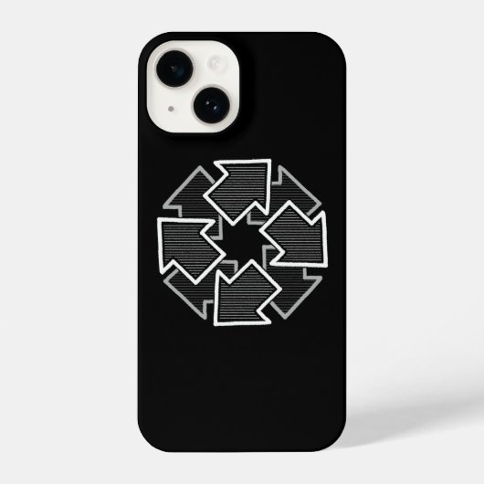 Clockwise Arrows Minimal Geometric Black Variant 2 iPhone Hoesje (Achterkant)