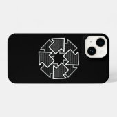 Clockwise Arrows Minimal Geometric Black Variant 2 iPhone Hoesje (Achterkant horizontaal)