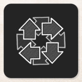 Clockwise Arrows Minimal Geometric Black Variant 2 Kartonnen Onderzetters (Voorkant)