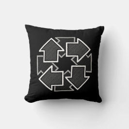 Clockwise Arrows Minimal Geometric Black Variant 2 Kussen