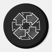 Clockwise Arrows Minimal Geometric Black Variant 2 Magneet (Voorkant)