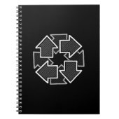 Clockwise Arrows Minimal Geometric Black Variant 2 Notitieboek (Voorkant)