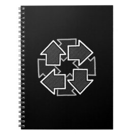 Clockwise Arrows Minimal Geometric Black Variant 2 Notitieboek
