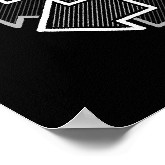 Clockwise Arrows Minimal Geometric Black Variant 2 Poster (Hoek)