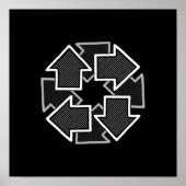 Clockwise Arrows Minimal Geometric Black Variant 2 Poster (Voorkant)