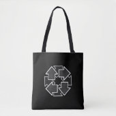 Clockwise Arrows Minimal Geometric Black Variant 2 Tote Bag (Voorkant)