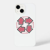 Clockwise Arrows Minimal Geometric Red iPhone Hoesje (Achterkant)