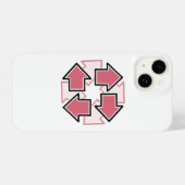 Clockwise Arrows Minimal Geometric Red iPhone Hoesje (Achterkant horizontaal)