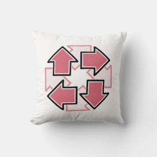 Clockwise Arrows Minimal Geometric Red Kussen