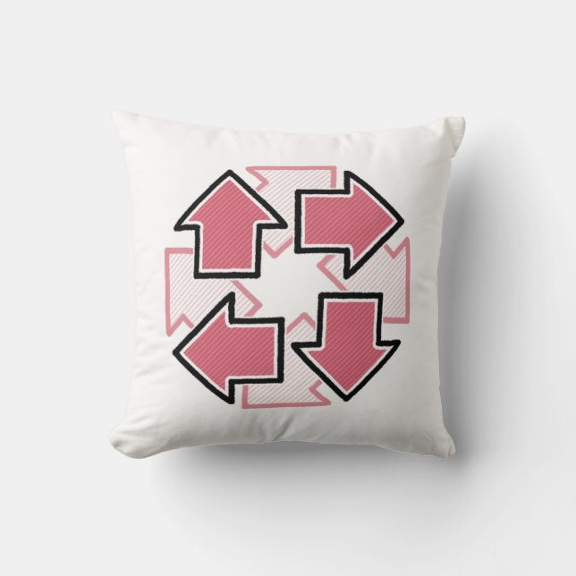 Clockwise Arrows Minimal Geometric Red Kussen (Voorkant)