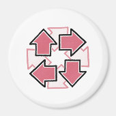Clockwise Arrows Minimal Geometric Red Magneet (Voorkant)