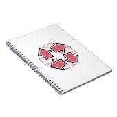 Clockwise Arrows Minimal Geometric Red Notitieboek (Rechterzijde)