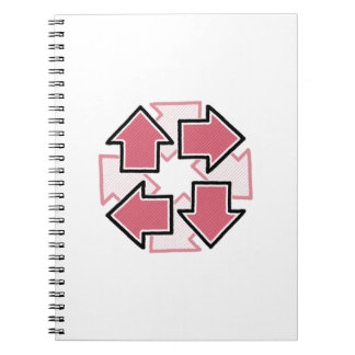 Clockwise Arrows Minimal Geometric Red Notitieboek