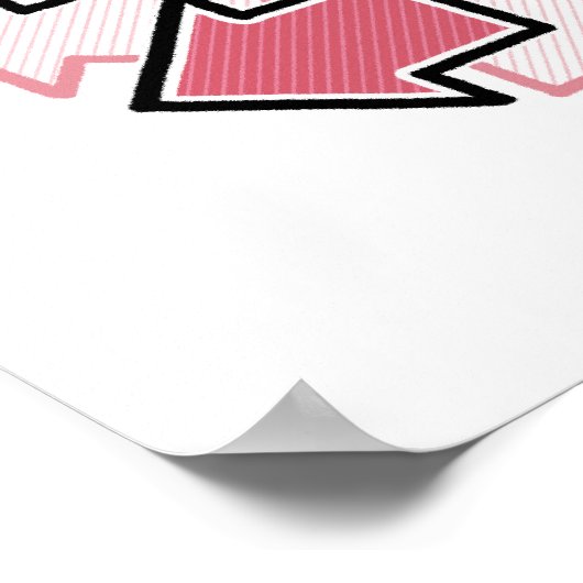 Clockwise Arrows Minimal Geometric Red Poster (Hoek)