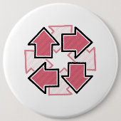 Clockwise Arrows Minimal Geometric Red Ronde Button 6,0 Cm (Voorkant)