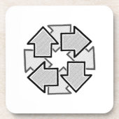 Clockwise Arrows Minimal Geometric White Variant 1 Bier Onderzetter (Voorkant)