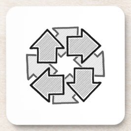 Clockwise Arrows Minimal Geometric White Variant 1 Bier Onderzetter