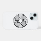 Clockwise Arrows Minimal Geometric White Variant 1 iPhone 15 Case (Achterkant horizontaal)