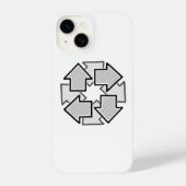 Clockwise Arrows Minimal Geometric White Variant 1 iPhone Hoesje (Achterkant)