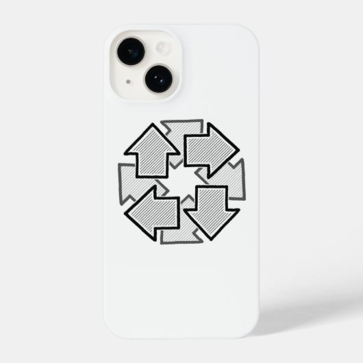 Clockwise Arrows Minimal Geometric White Variant 1 iPhone Hoesje (Achterkant)