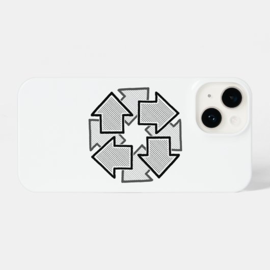 Clockwise Arrows Minimal Geometric White Variant 1 iPhone Hoesje (Achterkant horizontaal)